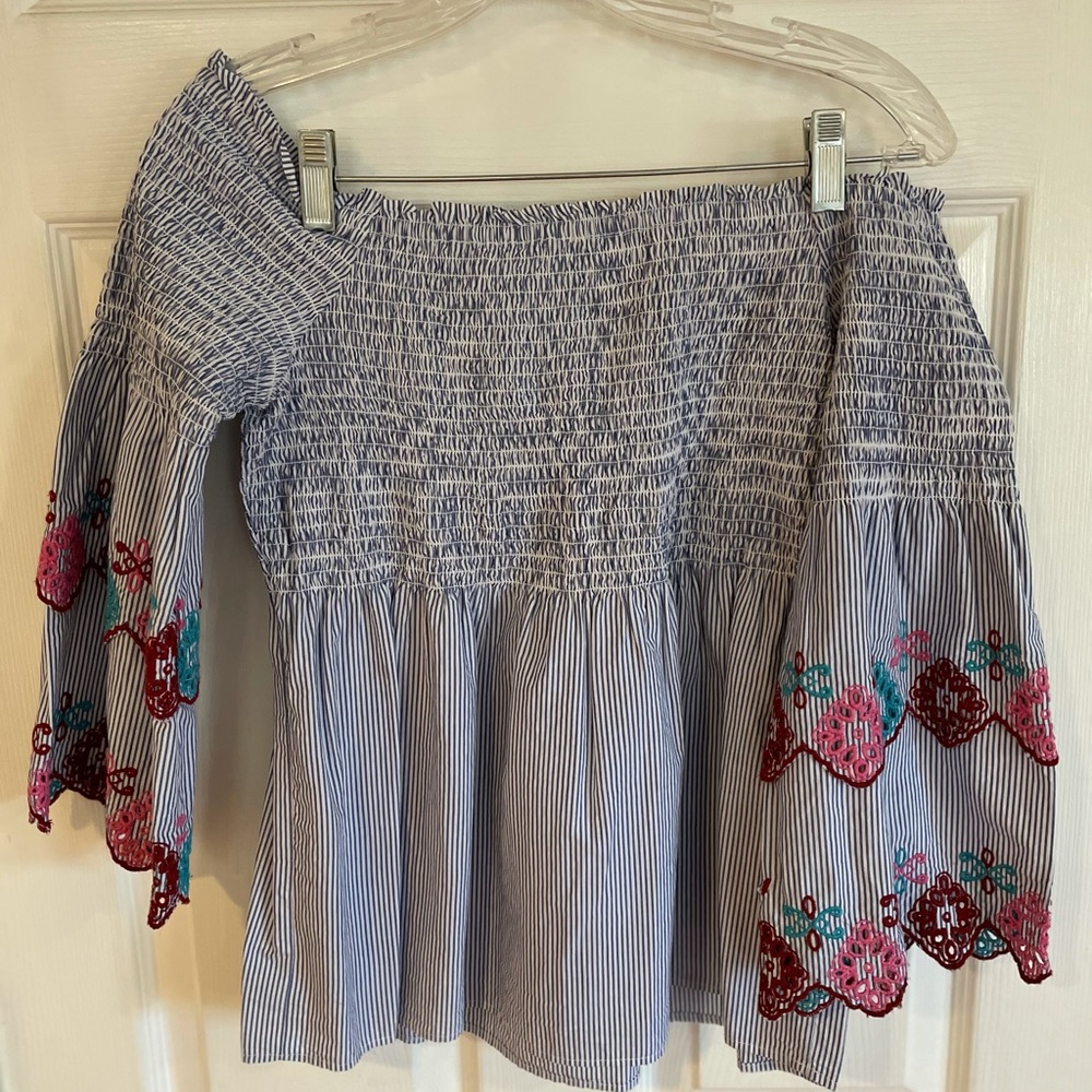 Off the shoulder floral detail top